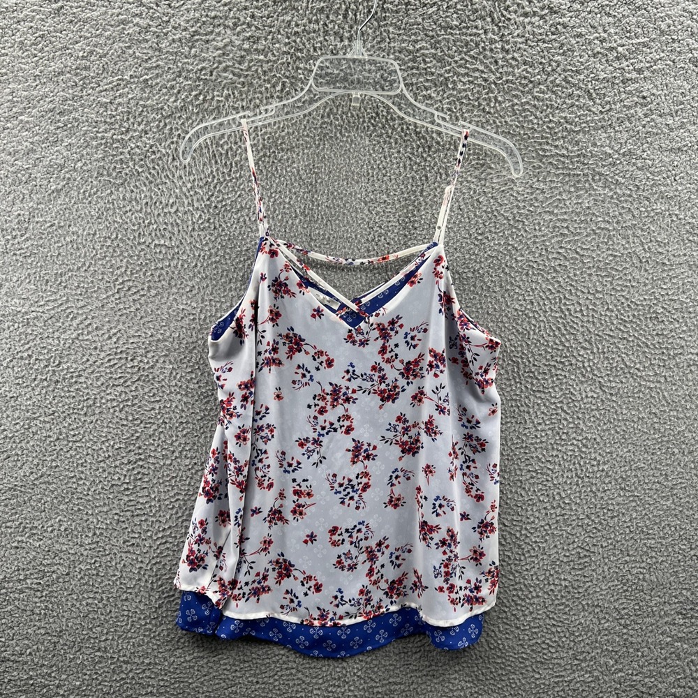 Womens Floral Cami Top M Boho Cottagecore Romantic Feminine Flowy Summer Casual